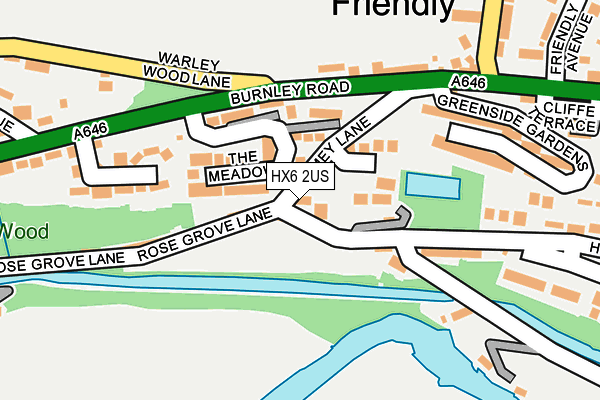 HX6 2US map - OS OpenMap – Local (Ordnance Survey)