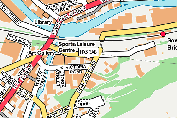 HX6 3AB map - OS OpenMap – Local (Ordnance Survey)