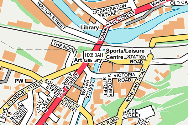 HX6 3AH map - OS OpenMap – Local (Ordnance Survey)