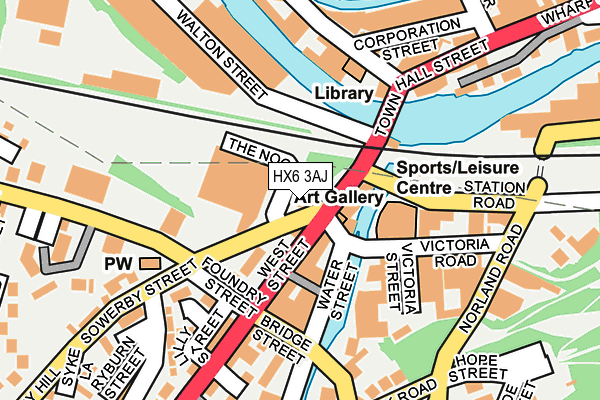 HX6 3AJ map - OS OpenMap – Local (Ordnance Survey)