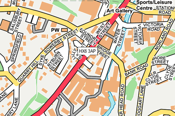 HX6 3AP map - OS OpenMap – Local (Ordnance Survey)