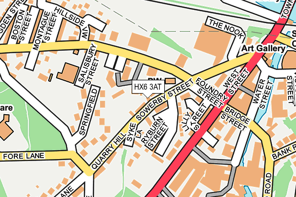 HX6 3AT map - OS OpenMap – Local (Ordnance Survey)