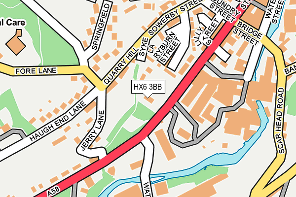 HX6 3BB map - OS OpenMap – Local (Ordnance Survey)