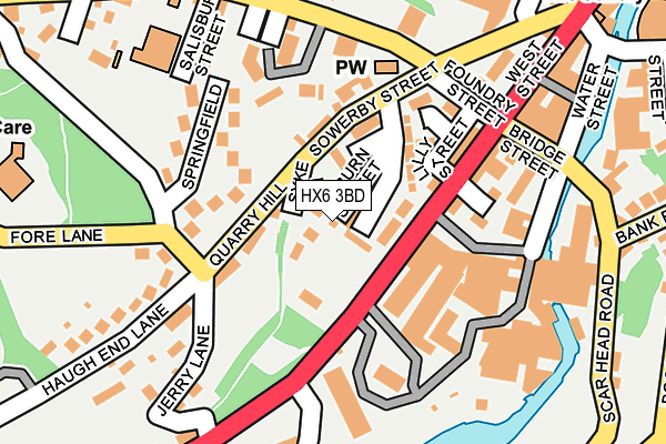 HX6 3BD map - OS OpenMap – Local (Ordnance Survey)