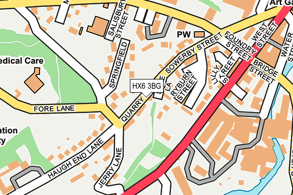 HX6 3BG map - OS OpenMap – Local (Ordnance Survey)