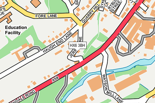 HX6 3BH map - OS OpenMap – Local (Ordnance Survey)