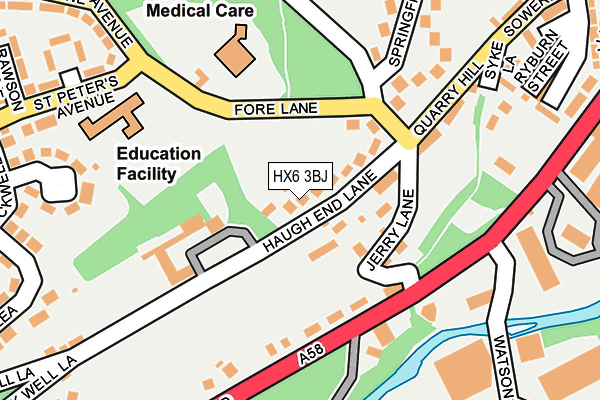 HX6 3BJ map - OS OpenMap – Local (Ordnance Survey)