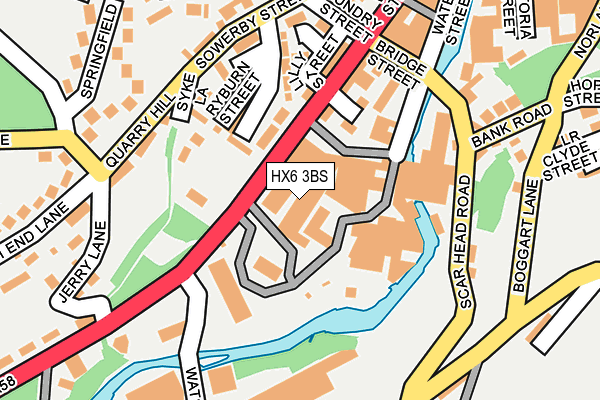 Map of TARGET TYRES (HALIFAX) LIMITED at local scale