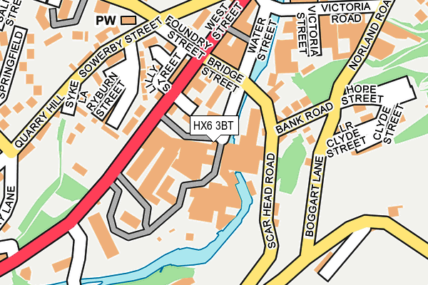 HX6 3BT map - OS OpenMap – Local (Ordnance Survey)