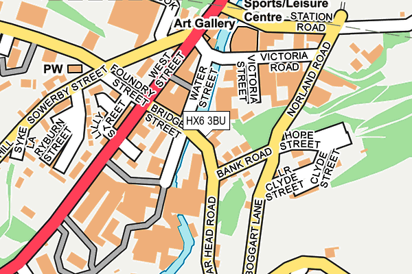 HX6 3BU map - OS OpenMap – Local (Ordnance Survey)