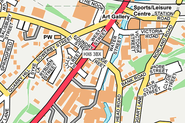 HX6 3BX map - OS OpenMap – Local (Ordnance Survey)