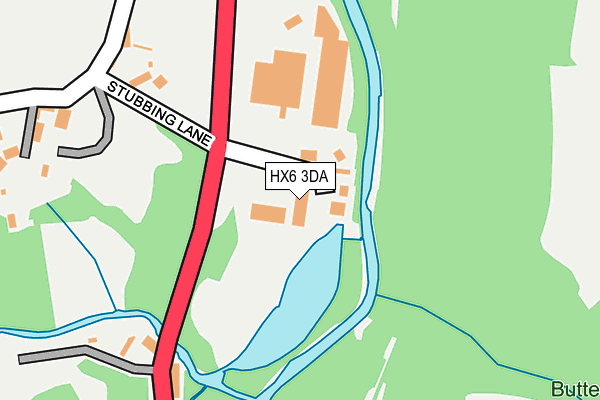 HX6 3DA map - OS OpenMap – Local (Ordnance Survey)