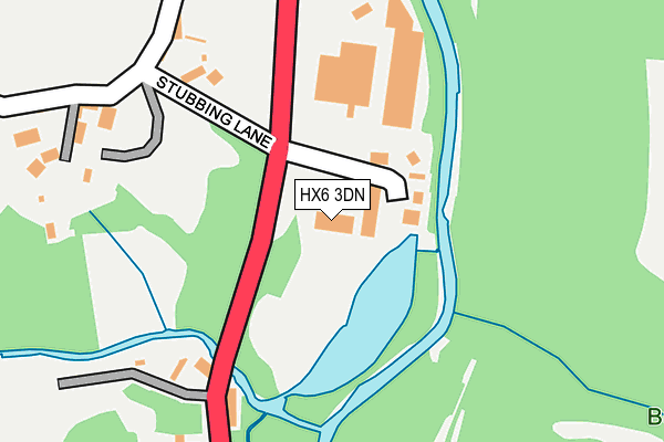 HX6 3DN map - OS OpenMap – Local (Ordnance Survey)