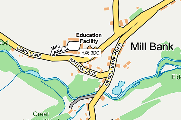 HX6 3DQ map - OS OpenMap – Local (Ordnance Survey)