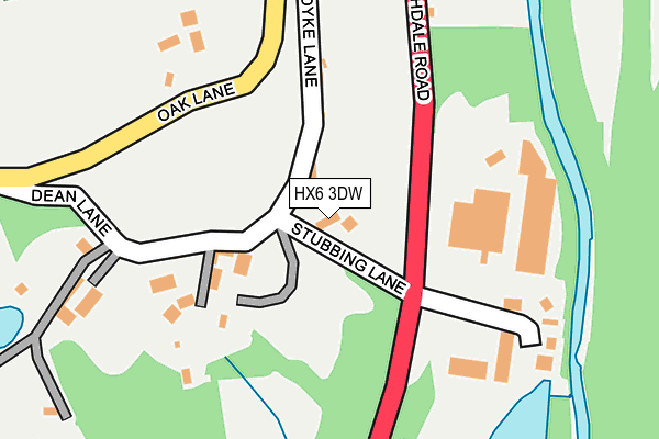 HX6 3DW map - OS OpenMap – Local (Ordnance Survey)