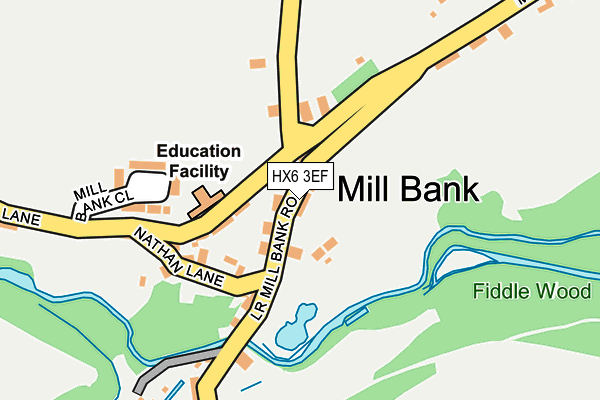 HX6 3EF map - OS OpenMap – Local (Ordnance Survey)