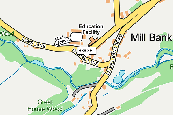 HX6 3EL map - OS OpenMap – Local (Ordnance Survey)