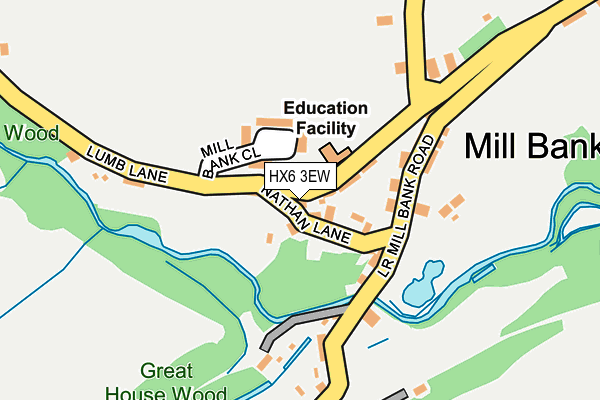 HX6 3EW map - OS OpenMap – Local (Ordnance Survey)