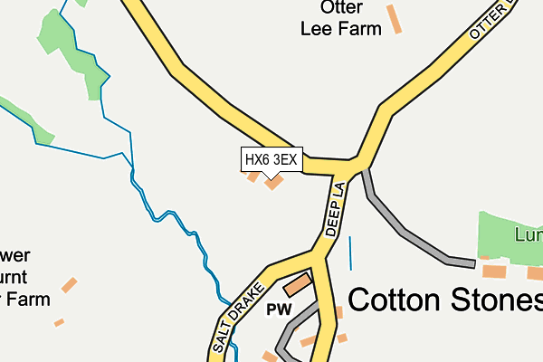 HX6 3EX map - OS OpenMap – Local (Ordnance Survey)