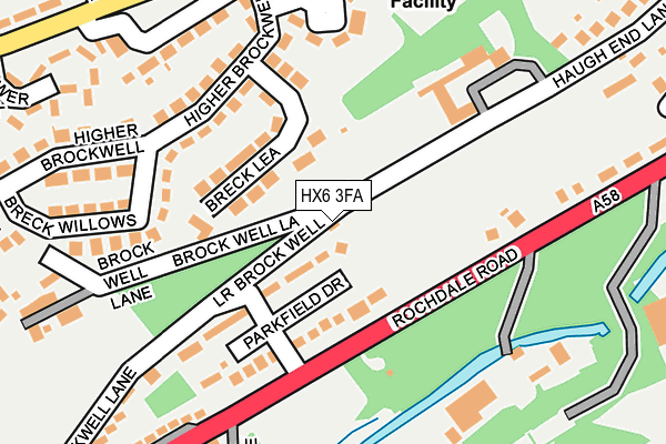 HX6 3FA map - OS OpenMap – Local (Ordnance Survey)