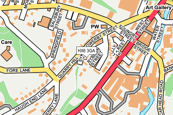 HX6 3GA map - OS OpenMap – Local (Ordnance Survey)