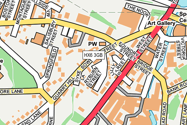 HX6 3GB map - OS OpenMap – Local (Ordnance Survey)