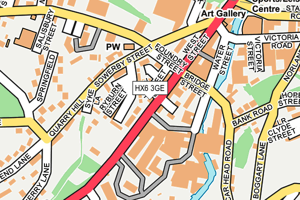 HX6 3GE map - OS OpenMap – Local (Ordnance Survey)