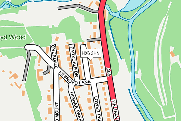 HX6 3HN map - OS OpenMap – Local (Ordnance Survey)