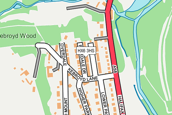 HX6 3HS map - OS OpenMap – Local (Ordnance Survey)