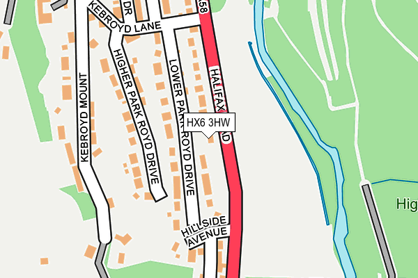 HX6 3HW map - OS OpenMap – Local (Ordnance Survey)
