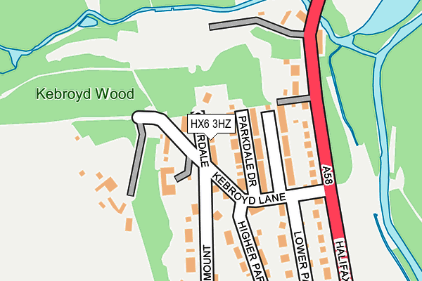 HX6 3HZ map - OS OpenMap – Local (Ordnance Survey)