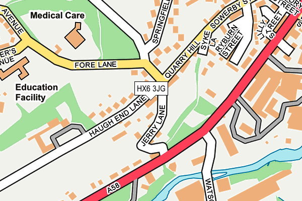 HX6 3JG map - OS OpenMap – Local (Ordnance Survey)