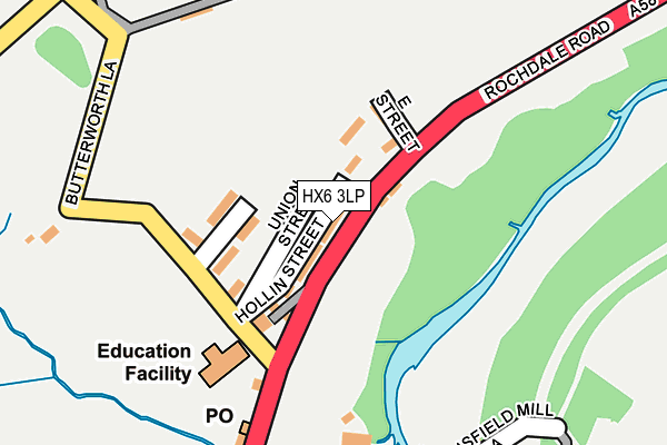 HX6 3LP map - OS OpenMap – Local (Ordnance Survey)