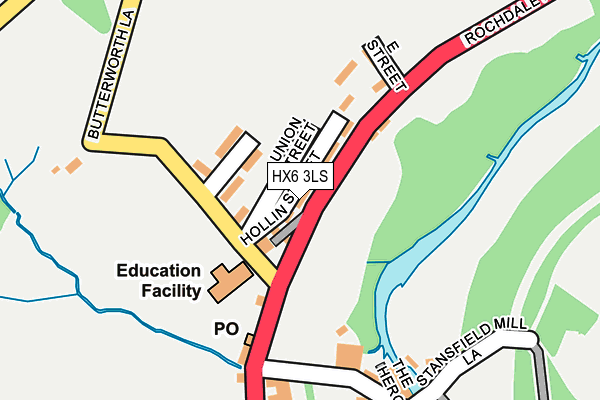 HX6 3LS map - OS OpenMap – Local (Ordnance Survey)