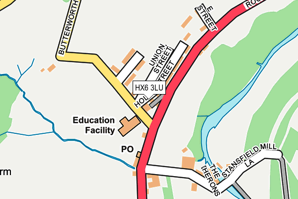 HX6 3LU map - OS OpenMap – Local (Ordnance Survey)