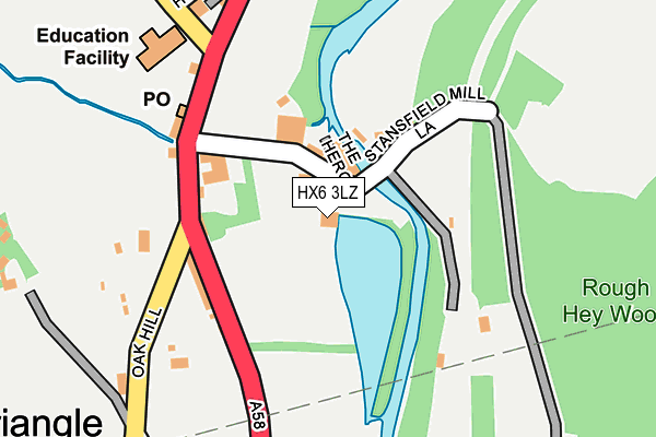 HX6 3LZ map - OS OpenMap – Local (Ordnance Survey)