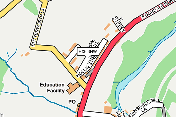 HX6 3NW map - OS OpenMap – Local (Ordnance Survey)