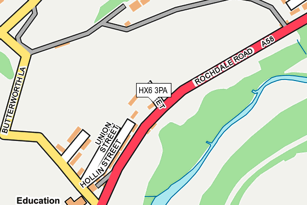 HX6 3PA map - OS OpenMap – Local (Ordnance Survey)