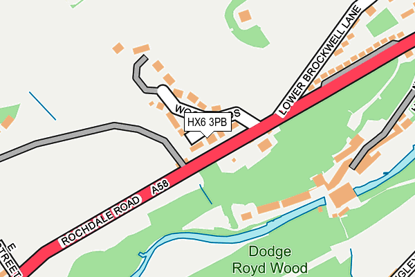 HX6 3PB map - OS OpenMap – Local (Ordnance Survey)