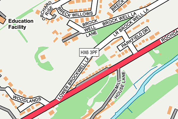 HX6 3PF map - OS OpenMap – Local (Ordnance Survey)