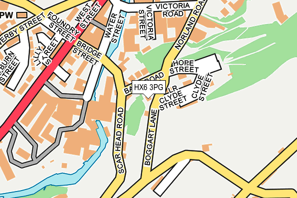 HX6 3PG map - OS OpenMap – Local (Ordnance Survey)