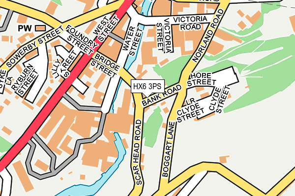 HX6 3PS map - OS OpenMap – Local (Ordnance Survey)