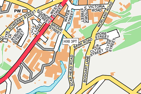 HX6 3PT map - OS OpenMap – Local (Ordnance Survey)