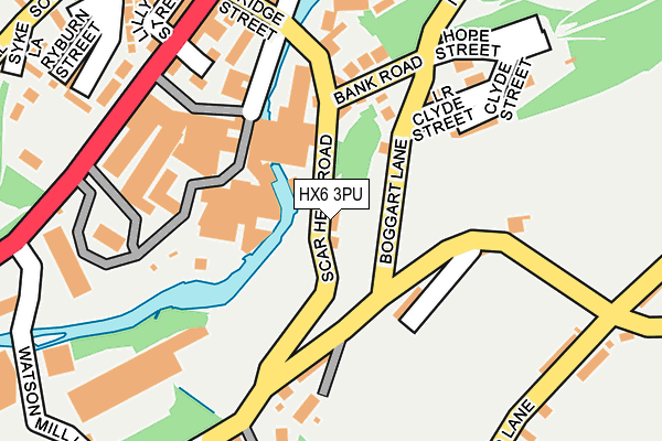 HX6 3PU map - OS OpenMap – Local (Ordnance Survey)