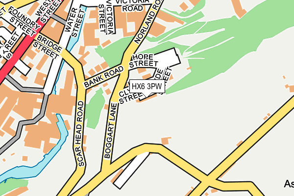 HX6 3PW map - OS OpenMap – Local (Ordnance Survey)