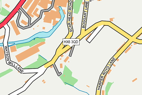 HX6 3QD map - OS OpenMap – Local (Ordnance Survey)