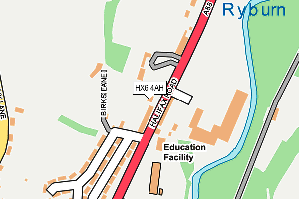 HX6 4AH map - OS OpenMap – Local (Ordnance Survey)