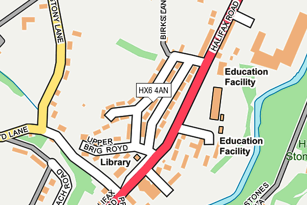 HX6 4AN map - OS OpenMap – Local (Ordnance Survey)