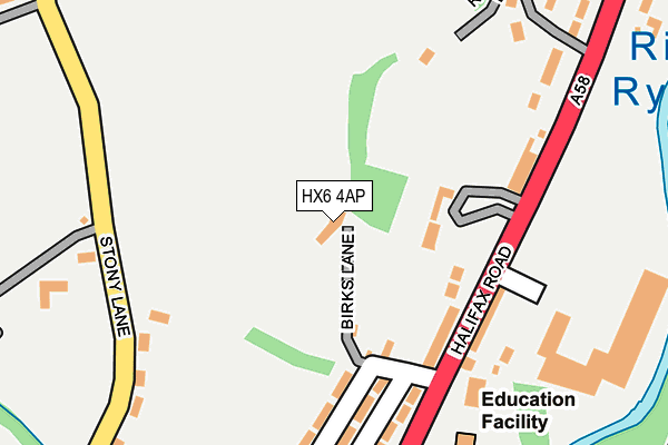 HX6 4AP map - OS OpenMap – Local (Ordnance Survey)