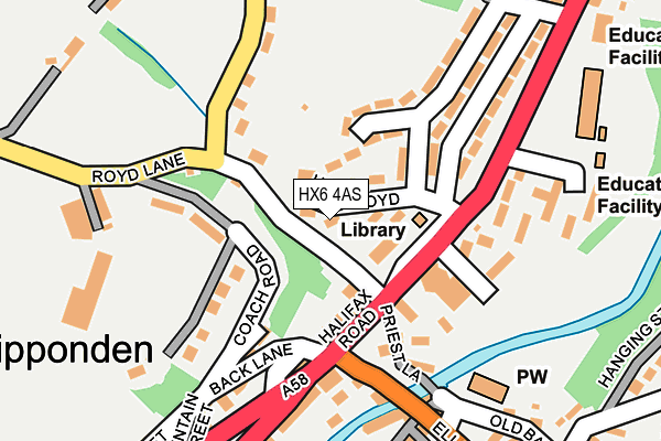 HX6 4AS map - OS OpenMap – Local (Ordnance Survey)